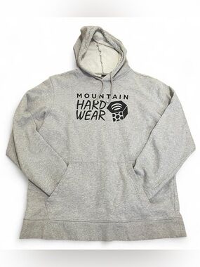 Mountain Hardwear Light Gray Pullover Hoodie with Black Logo